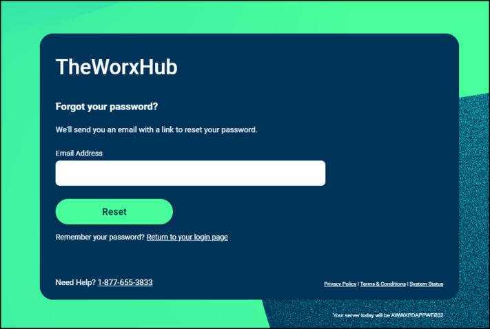 Forgot your paasword dialog box appears